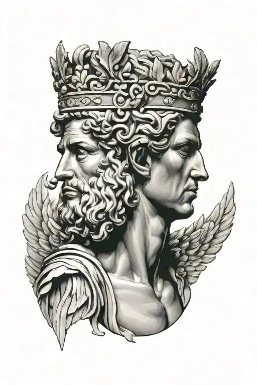 Hermes Greek God Greek Art Winged Feathered Hair And Crown