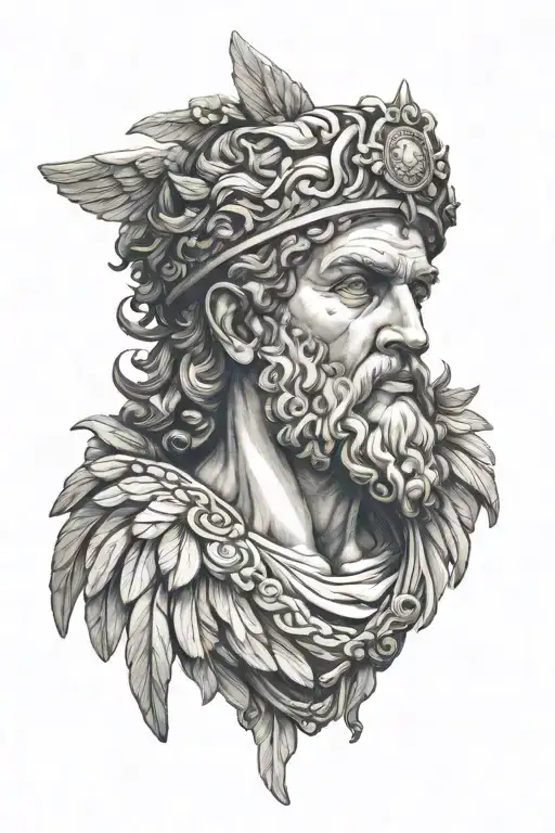 Hermes God Greek Art Greek Hair And Winged Crown