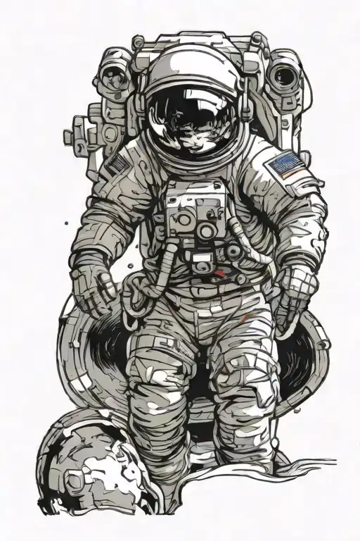 Astronaut Univers Reflection In Visor