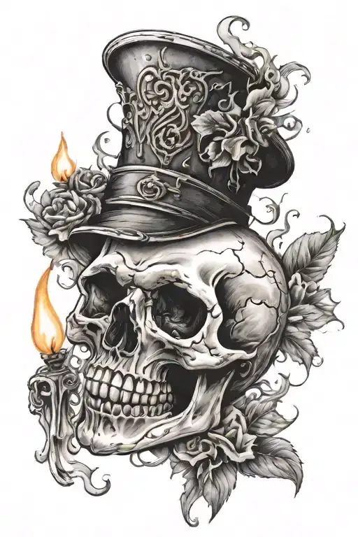 Skull And Candle Smoke Coming