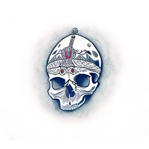 Skull And Our Lady Guadalupe