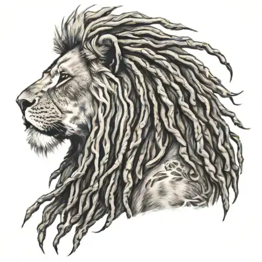 Lion With Dreads Side Profile