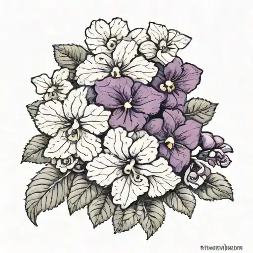 Three African Violet Bouquet