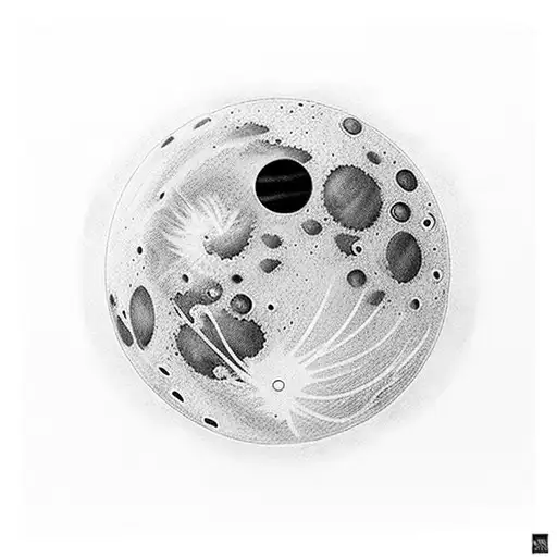 Realistic Depiction Of A Lunar Eclipse With Dog Paw Prints As The Shadow