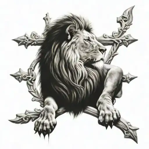 Lion And Cross