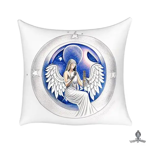 Angel Playing Harp Under The Stars And Moon