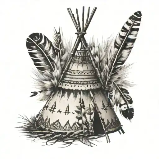 Native American Tipi Feathers Birds