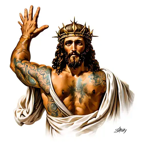 Back Of Jesus With Small Thorn Crown