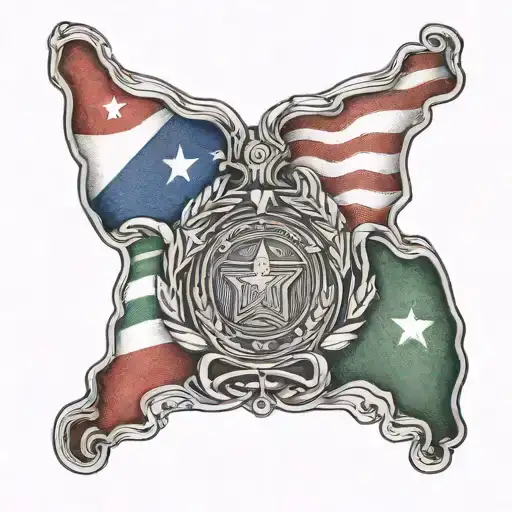 Tajikistan Flag And Texas Flag Intertwined