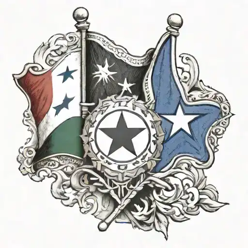 Tajikistan Flag And Texas Flag