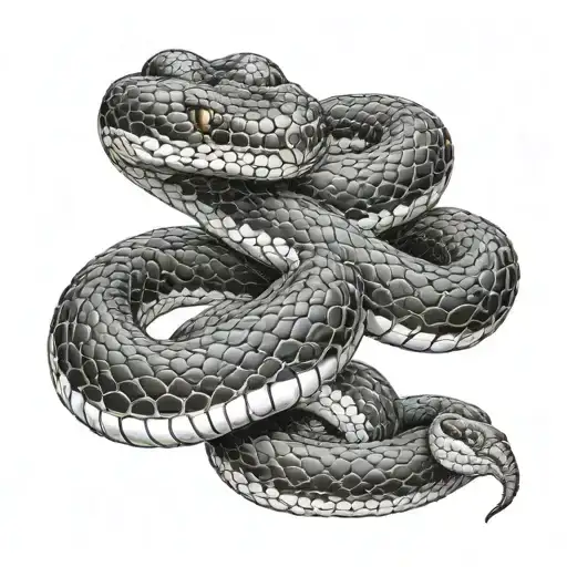Snake Wrapped Around Arm Starting At The Shoulder Down To The Forearm