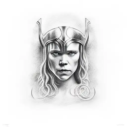 Thor And Freja Norse Mythology Halfsleeve