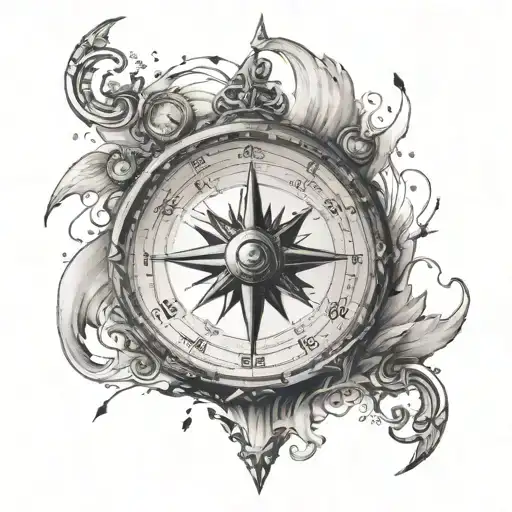 A Compass With A Thunder Storm