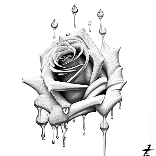 Rose Color With Dripping Paint