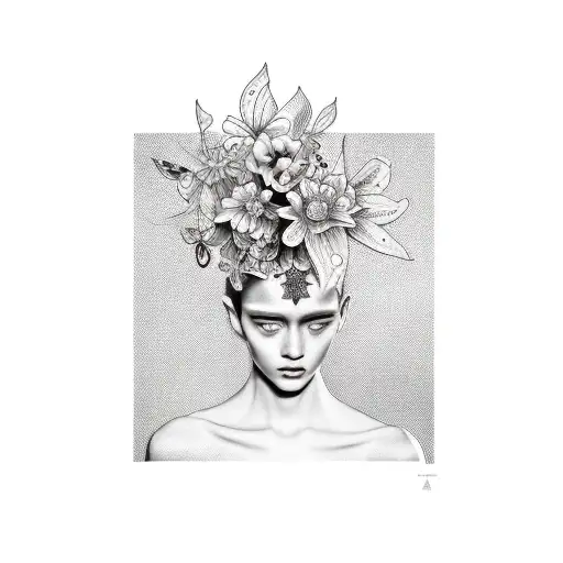 A Stunning Portrait Of Oxum Adorned With Yellow Flowers