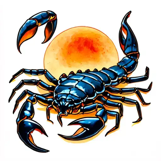 Scorpion With A Sun Above It