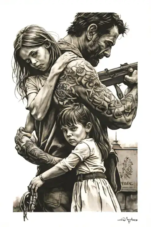 A Man And A Little Girl