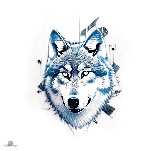 A Tattoo Of A Wolf Playing Sports