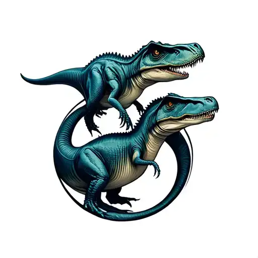 Dinosaur Embryo Circle Pair