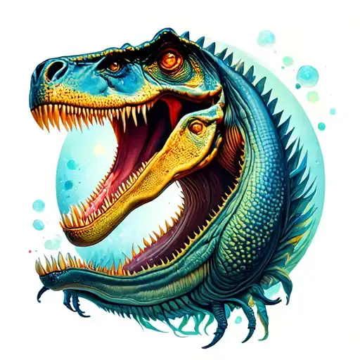 Dinosaur Embryo Circle Pair