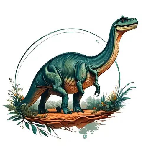 Dinosaur Embryo Circle Line Work