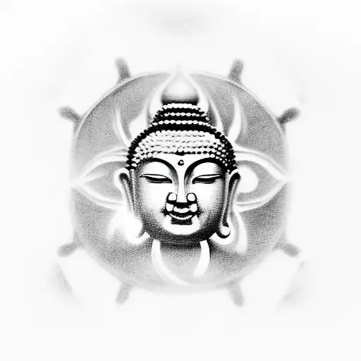 Buddha Dharma Wheel And Enlightenment