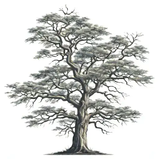 Tall Tree With Wide Top Branches With The Name Savannah As The Trunk