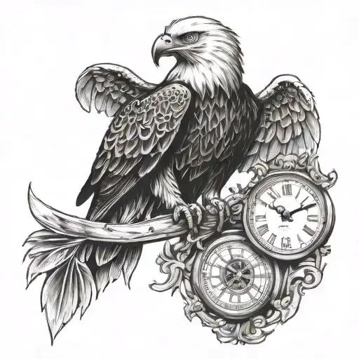 Rest In Peace Daddy With Clock And An Eagle