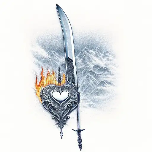Broken Sword Wikatana That On The Blade Is Text Set Your Heart Ablaze