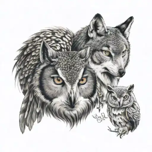 Owl And Wolf