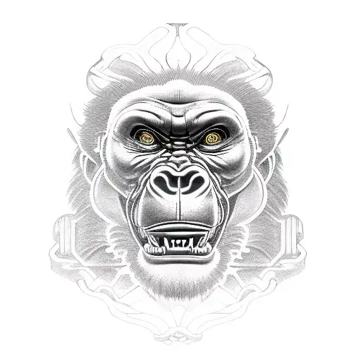 Biomechanical Gorilla Angry Roar Skull