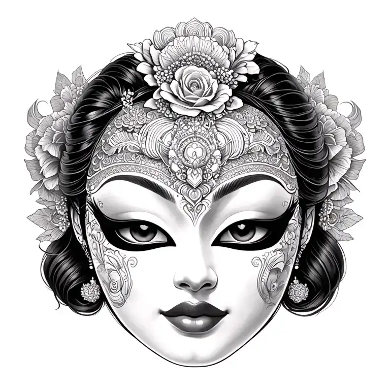 Hannaya Mask Mid Woman Face