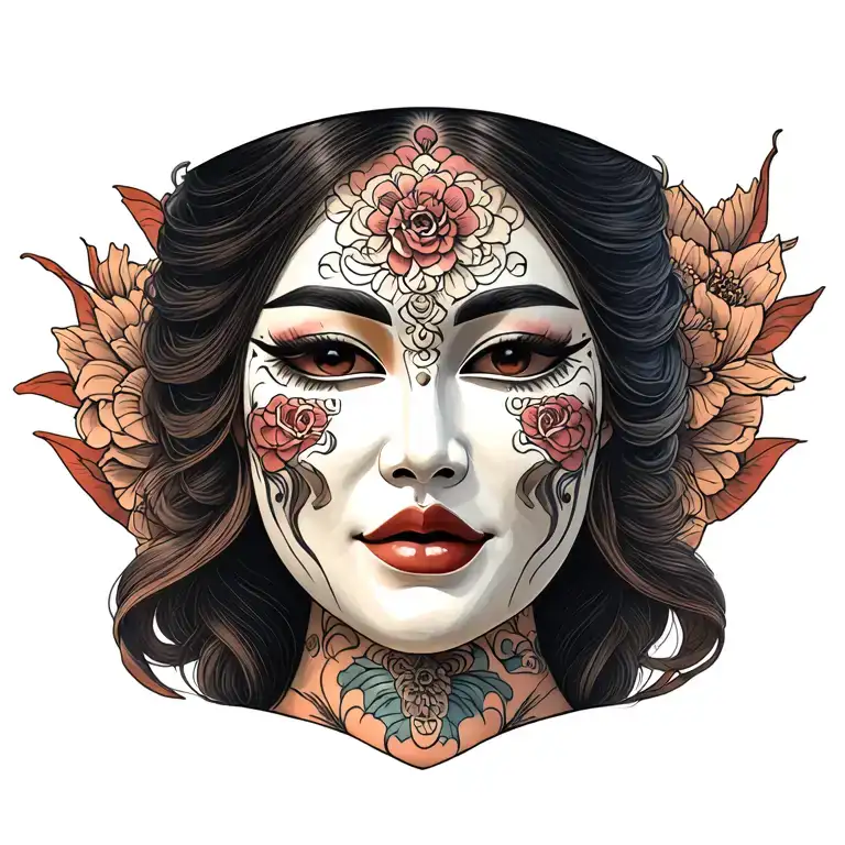 Hannaya Mask Mid Woman Face
