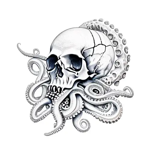 Skull With Octopus