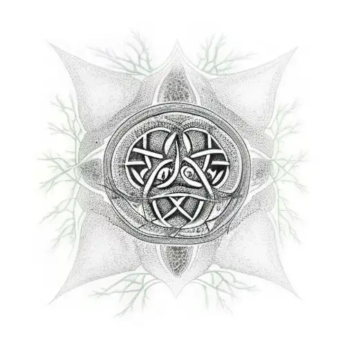 Tree Of Life With Branches Of Neurons Wrapping Around A Star Of David