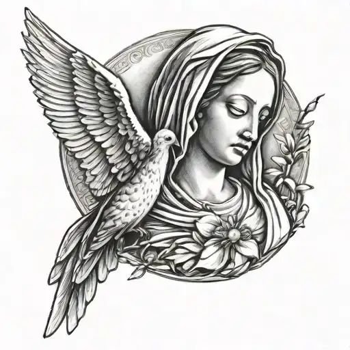 Virgin Mary 2 Doves