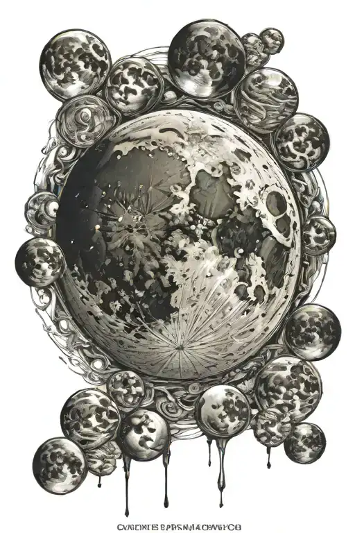 Full Moon Phases One Below The Other