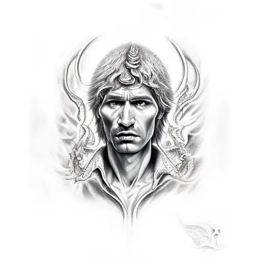 A Realistic Portrait Of Dante In The Depths Of Hell