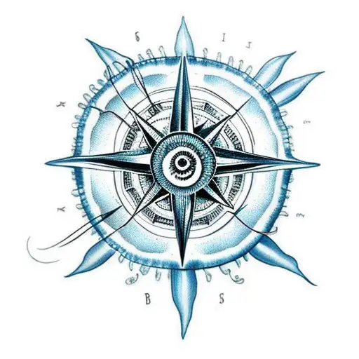 Jellyfish Behind A Compass