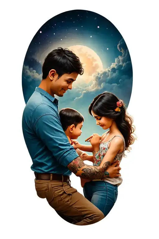 Father Mother Son Daughter Playing