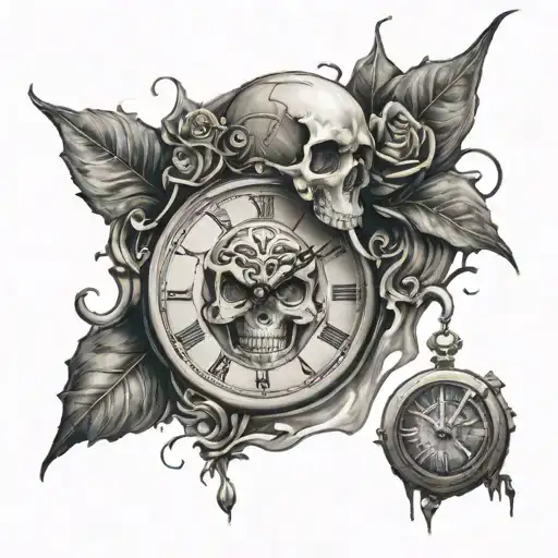 Skull And Clock Melting