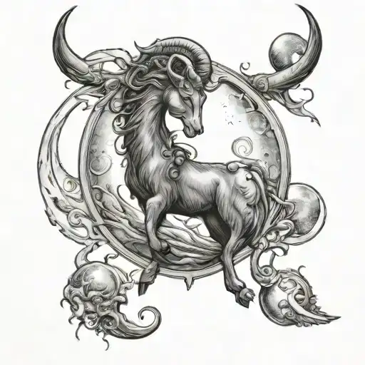Capricorn Zodiac Sign With A Moon