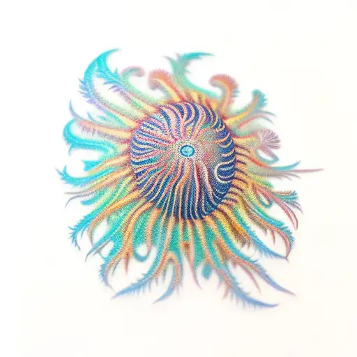 Colourful Swimming Feather Star Crinoid