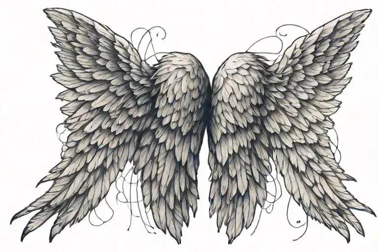 Angel Wings Sewn Together With Thread