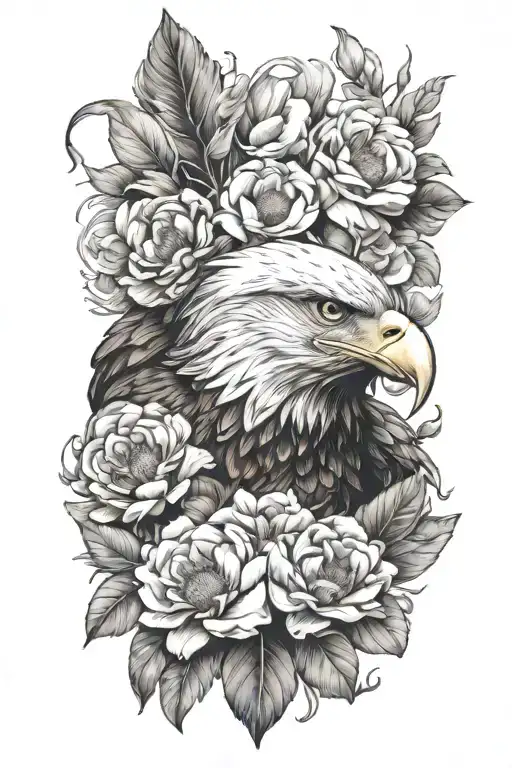 An Eagle With A Flower