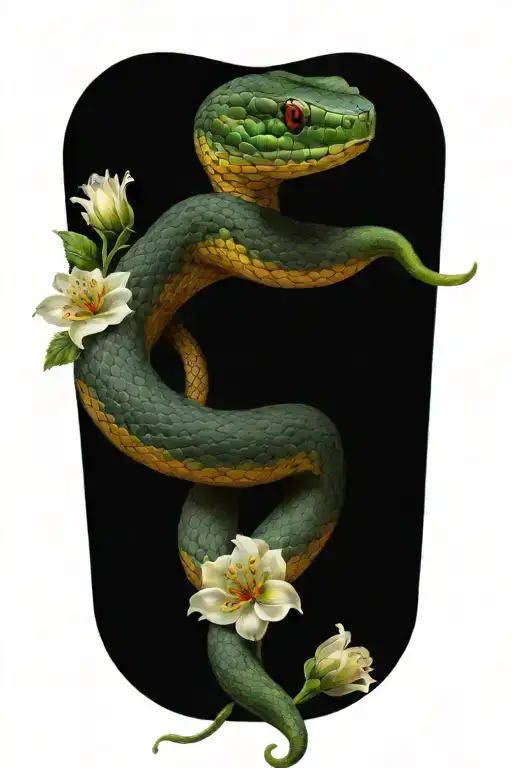 A Snake With Flowers
