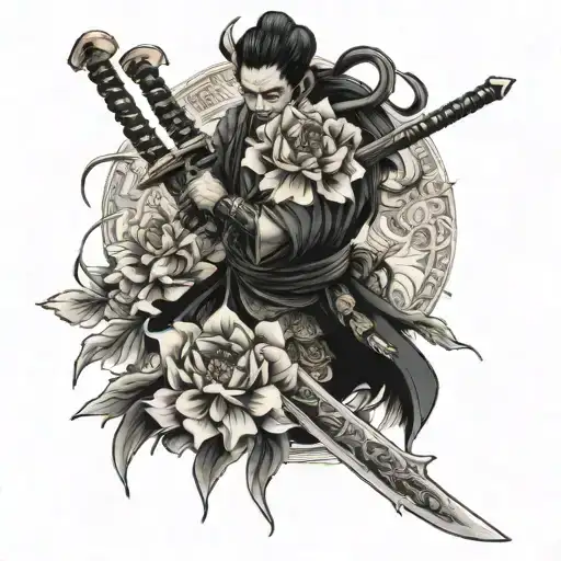 Samurai Con Flores