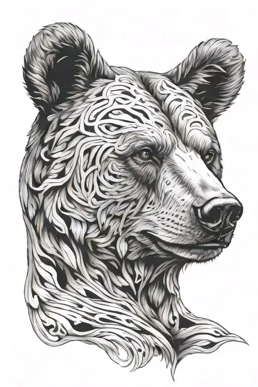 A Surrealistic Bear Head