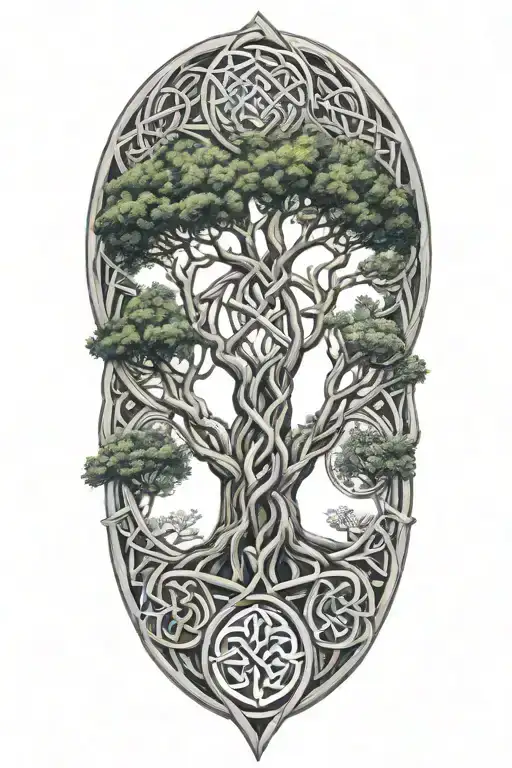 Celtic Knot With Trees Background Looking