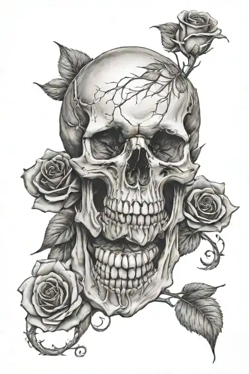 Skull Eating Rose